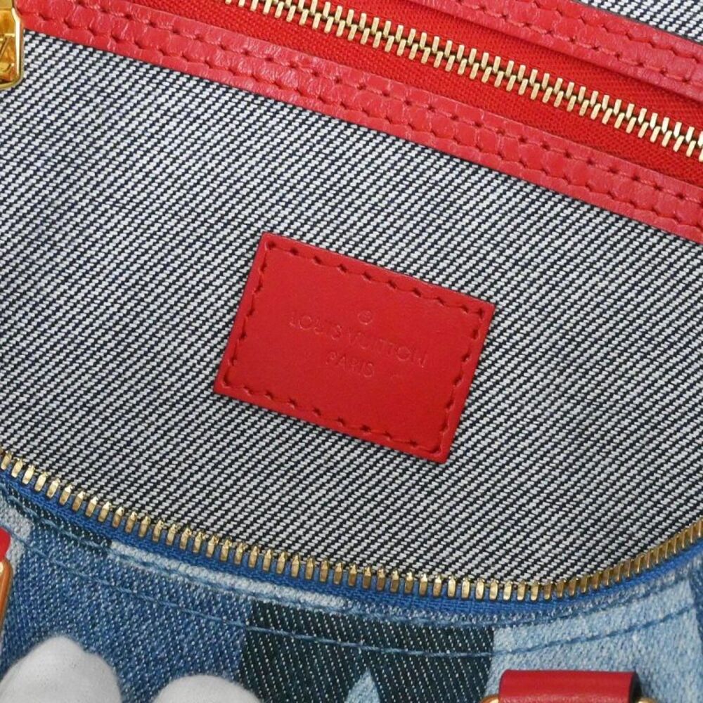 Louis Vuitton Speedy Bandouliere Damier And Monogram Patchwork Denim Blue - Picture 5 of 10